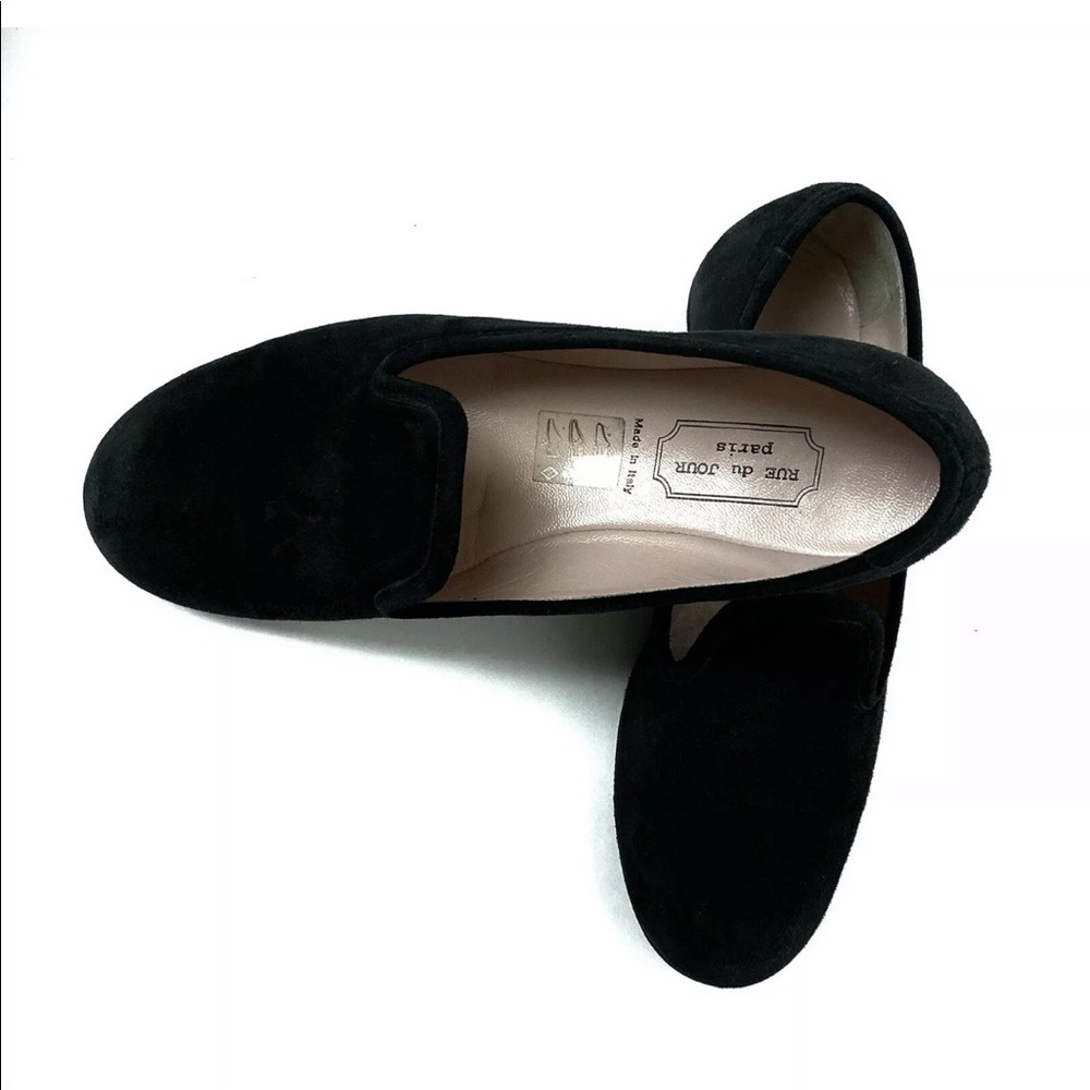 Rue De Jour Black Suede Loafer Flats Size 6